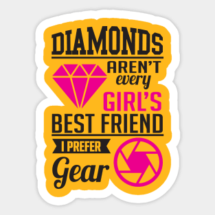 Diamonds photographer gear (black) Sticker